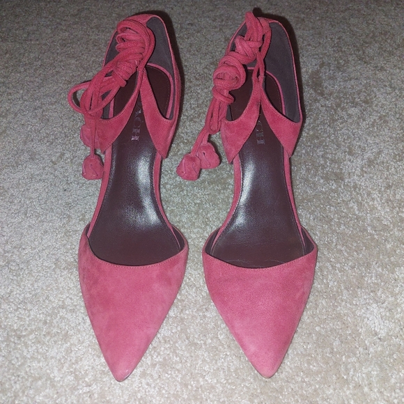 Coach Red Rosebud Ankle Strap Pump size 10B - Picture 6 of 6